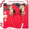 Christmas Headbands Glitter Christmas Elk Antlers Headband Cute Xmas Hair Bands Holiday Headbands Party Gift Christmas Costume Party Accessories for Women and Girls (Gold)